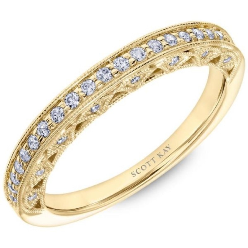 Yellow Gold Scott Kay Diamond Wedding Band Ladies