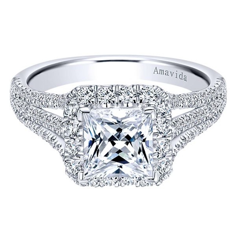 princess cut halo split shank