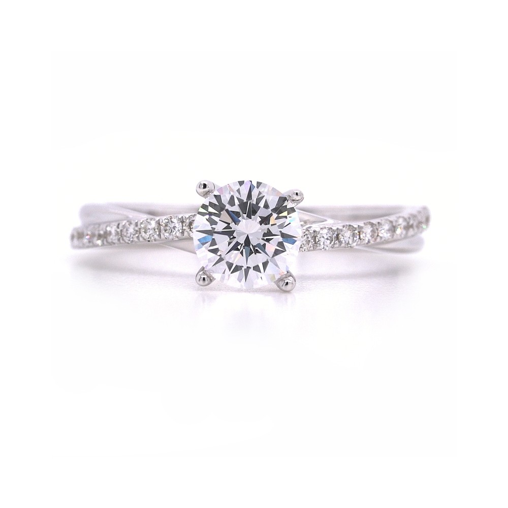 Bridal Rings Company Round Engagement Ring With a Twisted Band in 14k ...