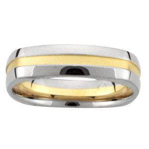 18 KARAT YELLOW & WHITE GOLD GENTS BAND