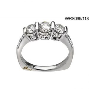18 KARAT WHITE GOLD WEDDING / ANNIVERSARY BAND with 21 Diamond(s) 1.18ctw