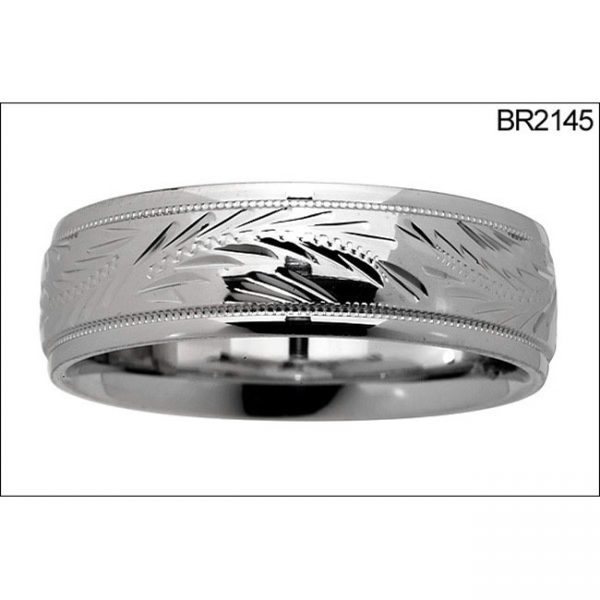 14 KARAT WHITE GOLD GENTS BAND - 2406G