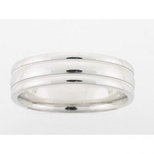 14 KARAT WHITE GOLD GENTS BAND