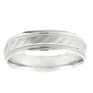 14 KARAT WHITE GOLD GENTS BAND - 2426G