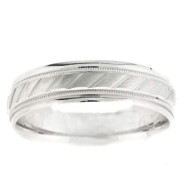 14 KARAT WHITE GOLD GENTS BAND - 2426G