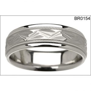 14 KARAT WHITE GOLD GENTS BAND - 2453G