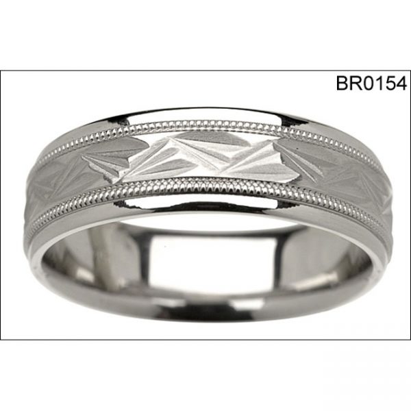 14 KARAT WHITE GOLD GENTS BAND - 2453G