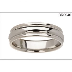 14 KARAT WHITE GOLD GENTS BAND - 2457G