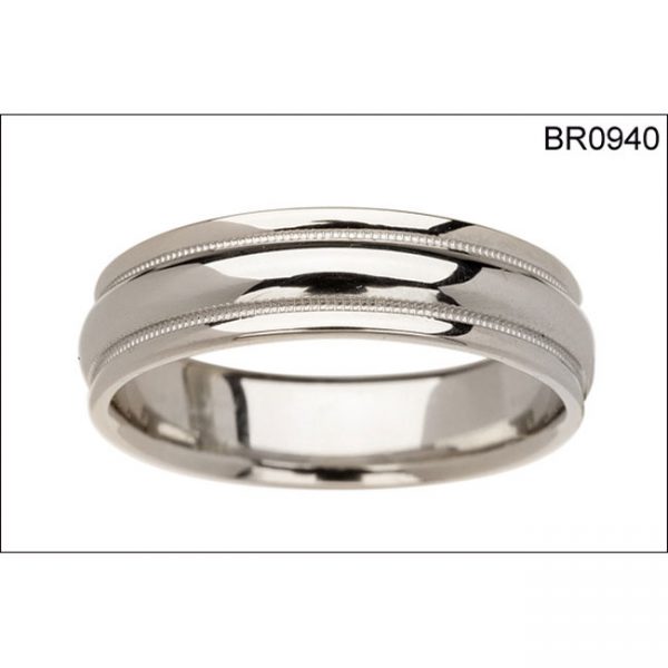 14 KARAT WHITE GOLD GENTS BAND - 2457G