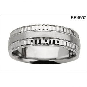 14 KARAT WHITE GOLD GENTS BAND - 2458G
