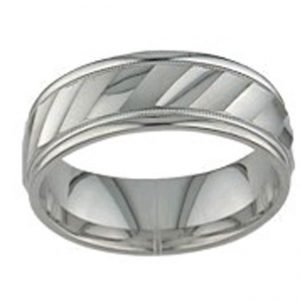 14 KARAT WHITE GOLD GENTS BAND - 2477G