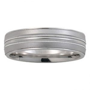 14 KARAT WHITE GOLD GENTS BAND - 2493G