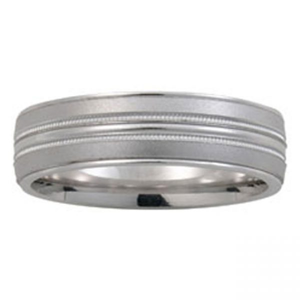 14 KARAT WHITE GOLD GENTS BAND - 2493G