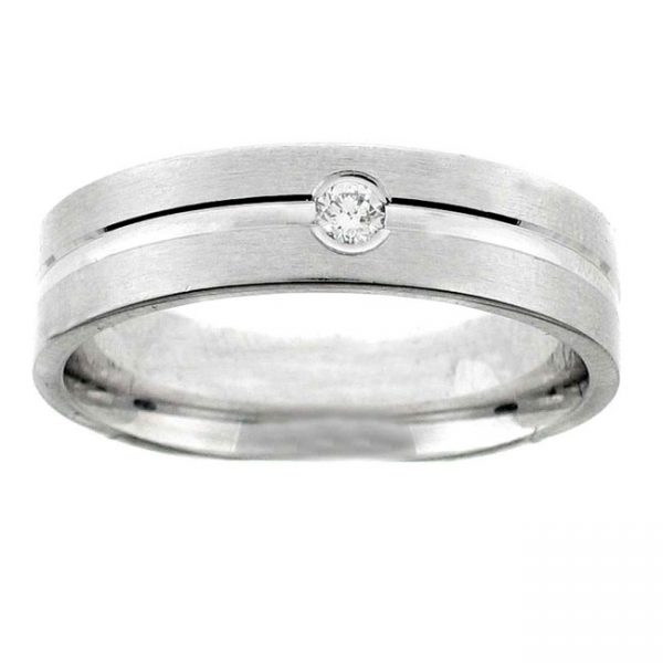 14 KARAT WHITE GOLD GENTS RING with diamonds - 2521G