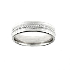 14 KARAT WHITE GOLD GENTS BAND