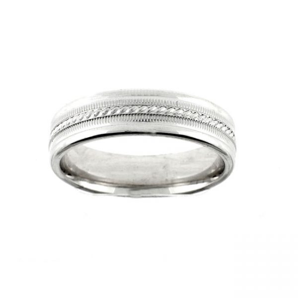 14 KARAT WHITE GOLD GENTS BAND