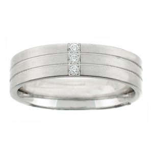 14 KARAT WHITE GOLD GENTS RING with diamonds - 2518G