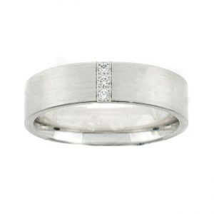 14 KARAT WHITE GOLD GENTS RING with diamonds - 2519G