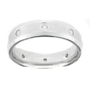 14 KARAT WHITE GOLD GENTS RING with diamonds - 2524G