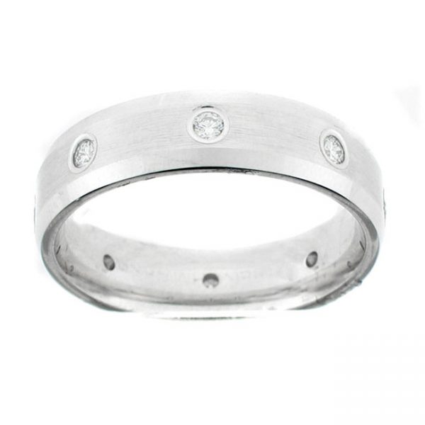14 KARAT WHITE GOLD GENTS RING with diamonds - 2524G