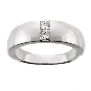14 KARAT WHITE GOLD GENTS RING with diamonds - 2599G