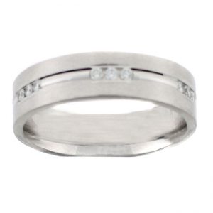 14 KARAT WHITE GOLD GENTS RING with diamonds - 2578G