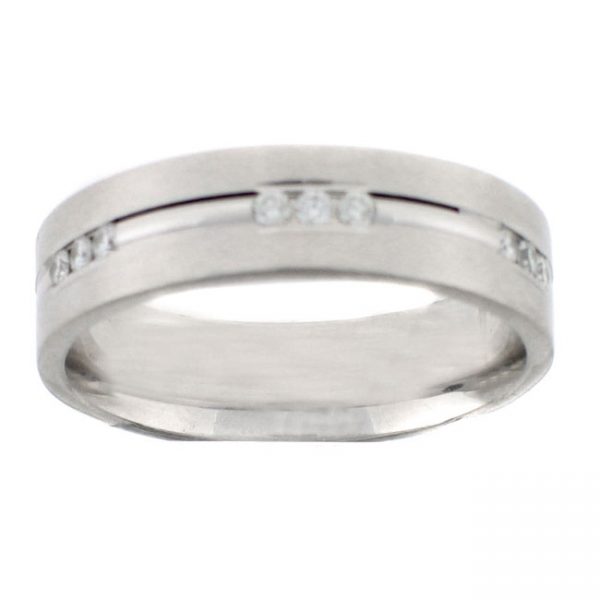 14 KARAT WHITE GOLD GENTS RING with diamonds - 2578G