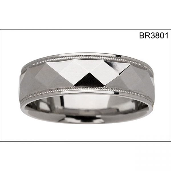 14 KARAT WHITE GOLD GENTS BAND - 2460G