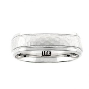 18 KARAT WHITE GOLD GENTS BAND - 2501G