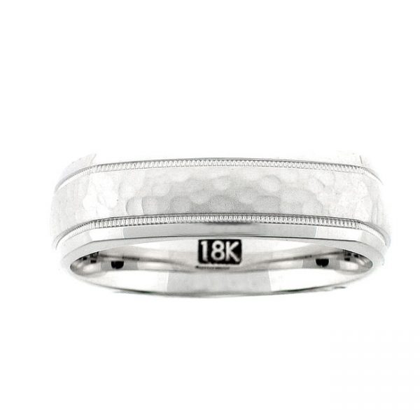 18 KARAT WHITE GOLD GENTS BAND - 2501G