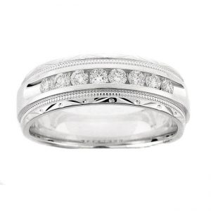 14 KARAT WHITE GOLD GENTS RING with diamonds - 2645G