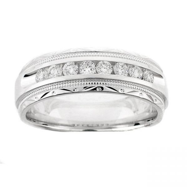 14 KARAT WHITE GOLD GENTS RING with diamonds - 2645G