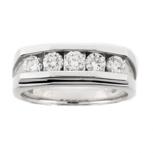 14 KARAT WHITE GOLD GENTS RING with diamonds - 2649G