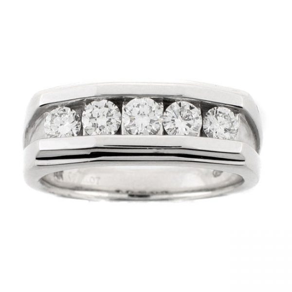 14 KARAT WHITE GOLD GENTS RING with diamonds - 2649G