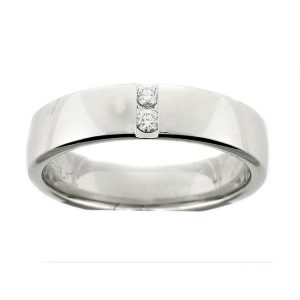 PLATINUM GENTS RING with 2 Diamond(s) 0.10ctw