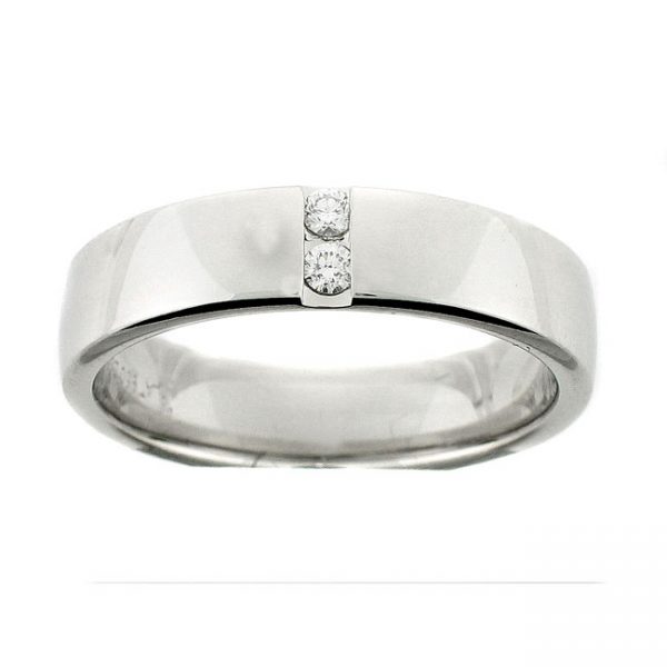 PLATINUM GENTS RING with 2 Diamond(s) 0.10ctw