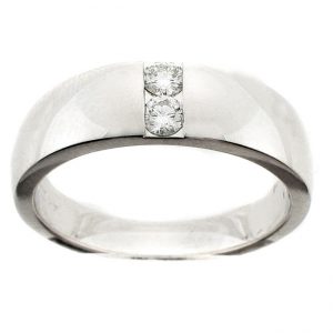 14 KARAT WHITE GOLD GENTS RING with diamonds - 2651G