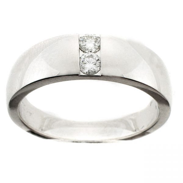 14 KARAT WHITE GOLD GENTS RING with diamonds - 2651G