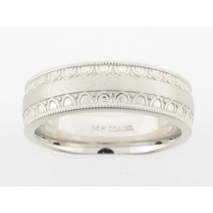 14 KARAT WHITE GOLD GENTS BAND - 2662G