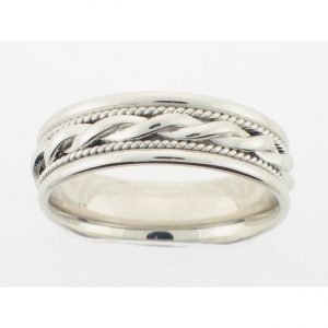 PLATINUM & 18 KARAT WHITE GOLD GENTS BAND - 2677G