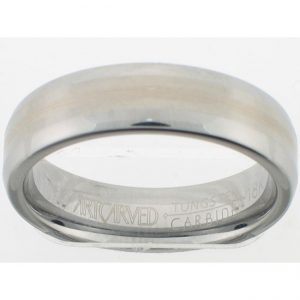 TUNGSTON & 18 KARAT WHITE GOLD GENTS BAND - 2676G