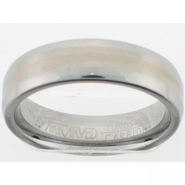 TUNGSTON & 18 KARAT WHITE GOLD GENTS BAND - 2676G