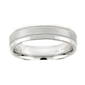 14 KARAT WHITE GOLD GENTS BAND