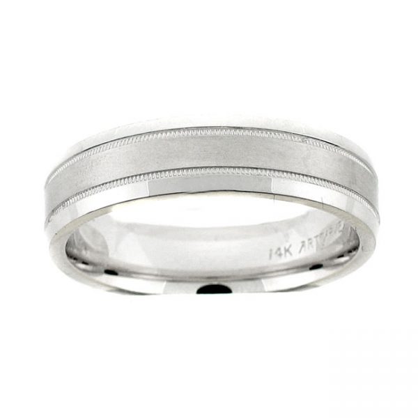 14 KARAT WHITE GOLD GENTS BAND