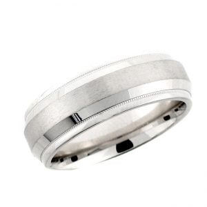 14 KARAT WHITE GOLD GENTS BAND - 2710G