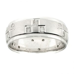 14 KARAT WHITE GOLD GENTS RING with diamonds - 2752G
