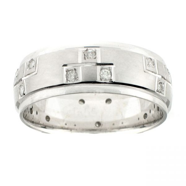 14 KARAT WHITE GOLD GENTS RING with diamonds - 2752G