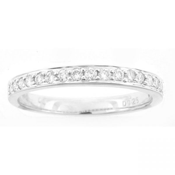 18 KARAT WHITE GOLD DIAMOND WEDDING BAND - 1452WB