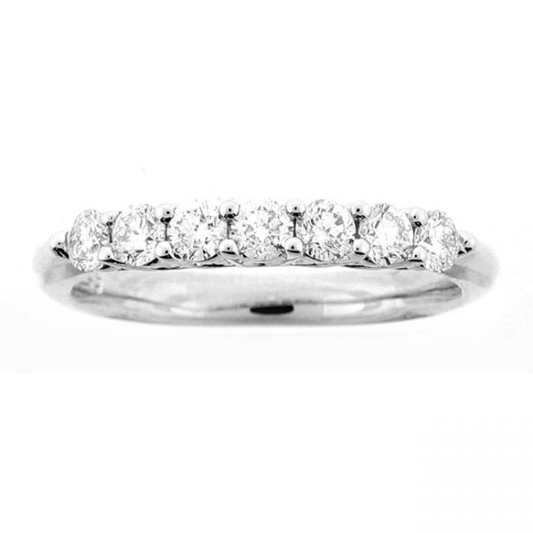 14 KARAT WHITE GOLD DIAMOND WEDDING BAND with 7 Diamond(s) 0.50ctw