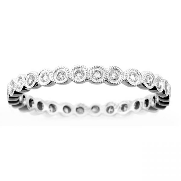 18 KARAT WHITE GOLD DIAMOND WEDDING BAND - 1383WB